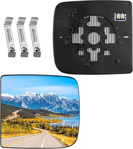 Miniatura 17 de BDFHYK Vidrio de espejo compatible con Dodge Ram 1500 2500 2009-2018, espejo exterior de vista lateral con placa de respaldo, reemplaza 68050299AA