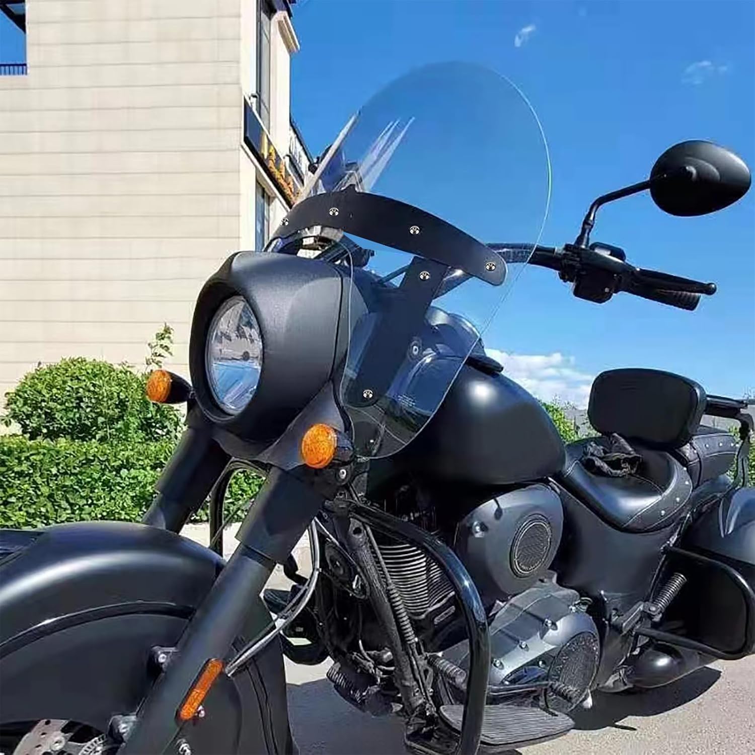 PANICAL Motorcycle 2014-2019 for Indian Classic Black Horse Chief Windshield High Edition with Hard Anti Fog 31 inch (Transparent 31 inch windshield)