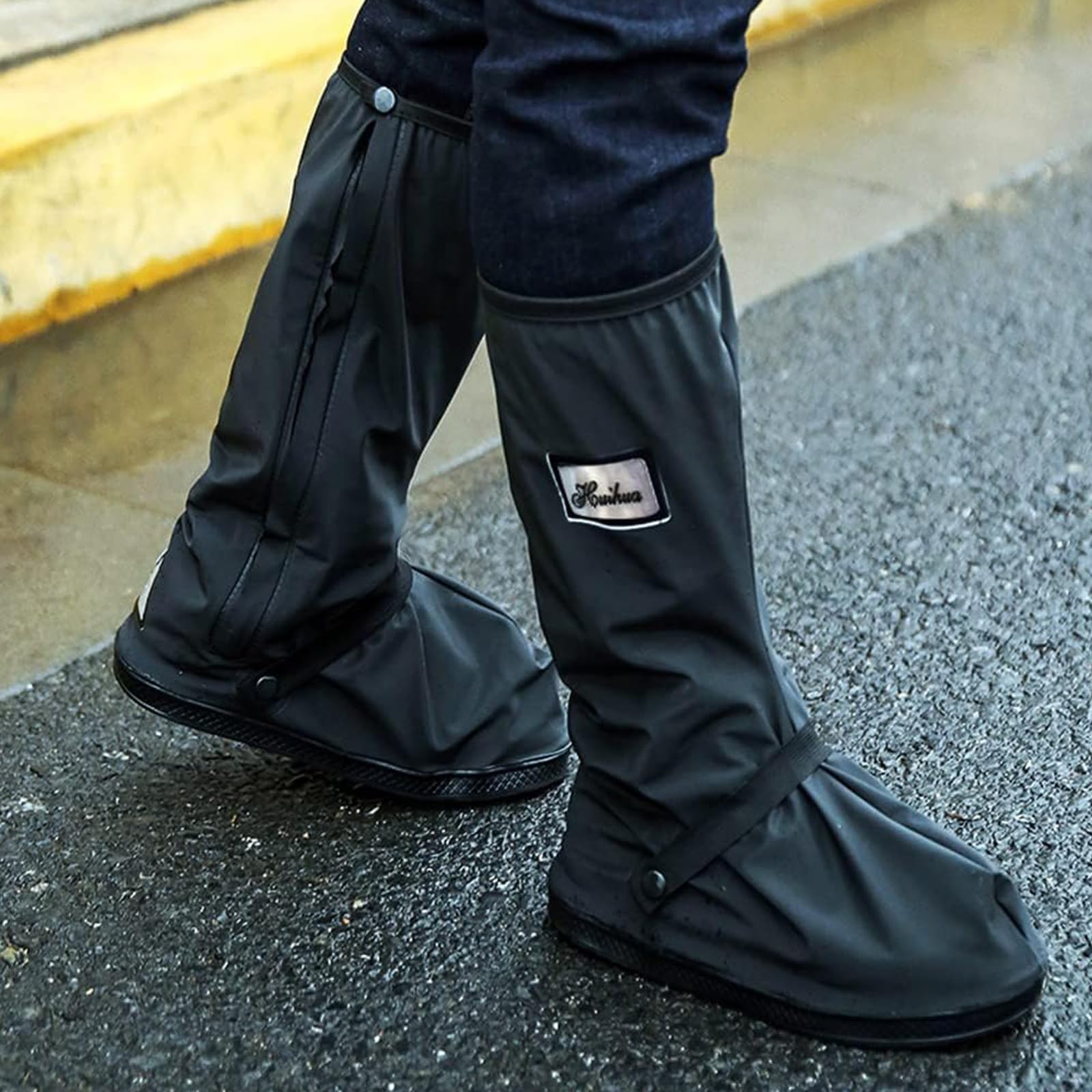 Copriscarpe Impermeabili Copriscarpe Riutilizzabili Copriscarpe Moto Copri Scarpe per Pioggia Copri Scarpe Impermeabili Pioggia con Riflettore,Adatto per Sport all'Aria Aperta,Ciclismo
