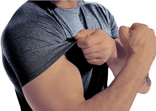 Miniatura 5 de Paquete de 3 camisetas de manga corta para hombre, secado rápido, para entrenamiento, gimnasio, absorbe la humedad, para correr