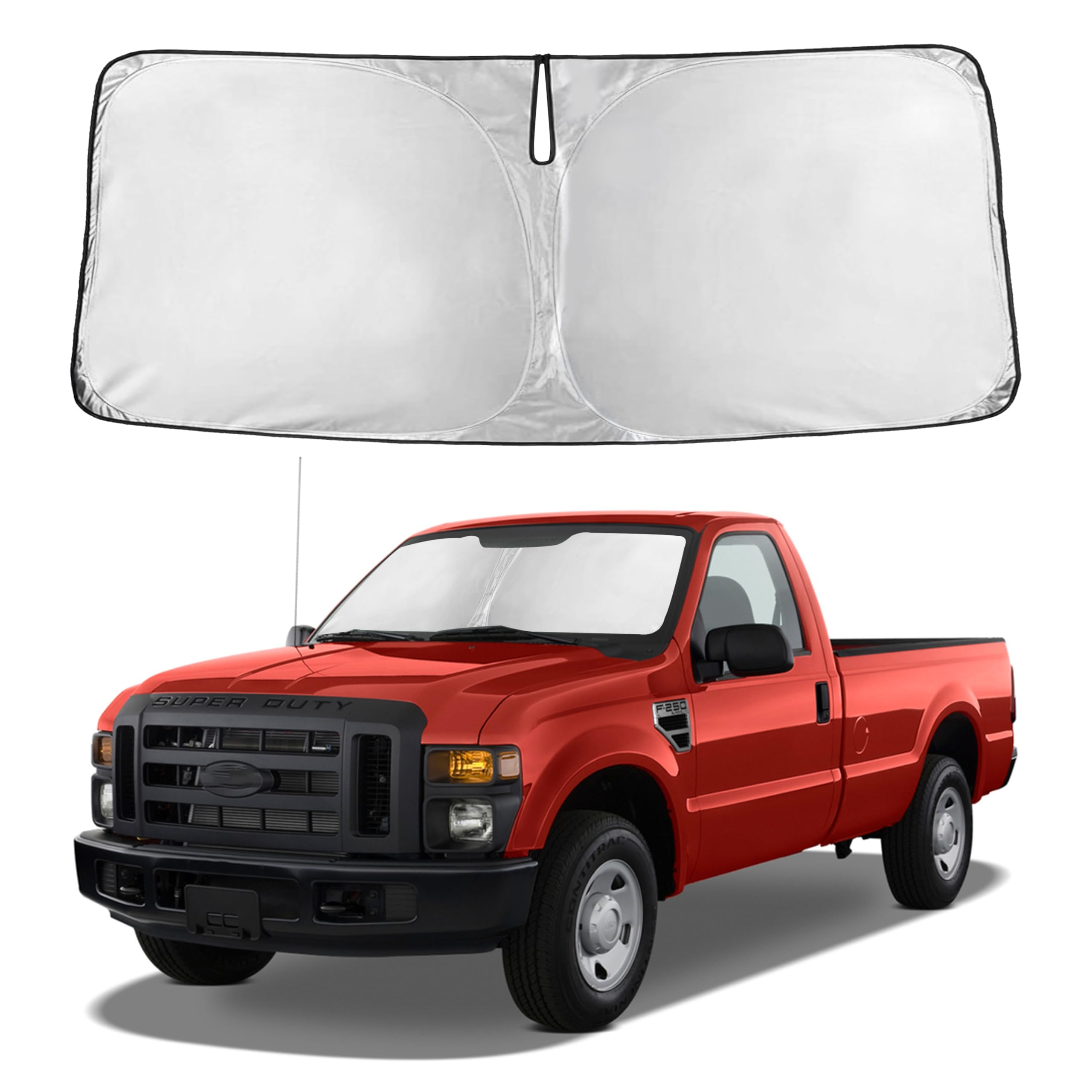 Autovir Windshield Sun Shade Fit for 2008-2014 2015 2016 Ford F250/F350 Super Duty Sunshade, Front Car Window Shades Sun Visor, Blocks UV Rays & Heat, Car Accessories Fit for Fit ford F250/F350 Super Duty 2008-2016