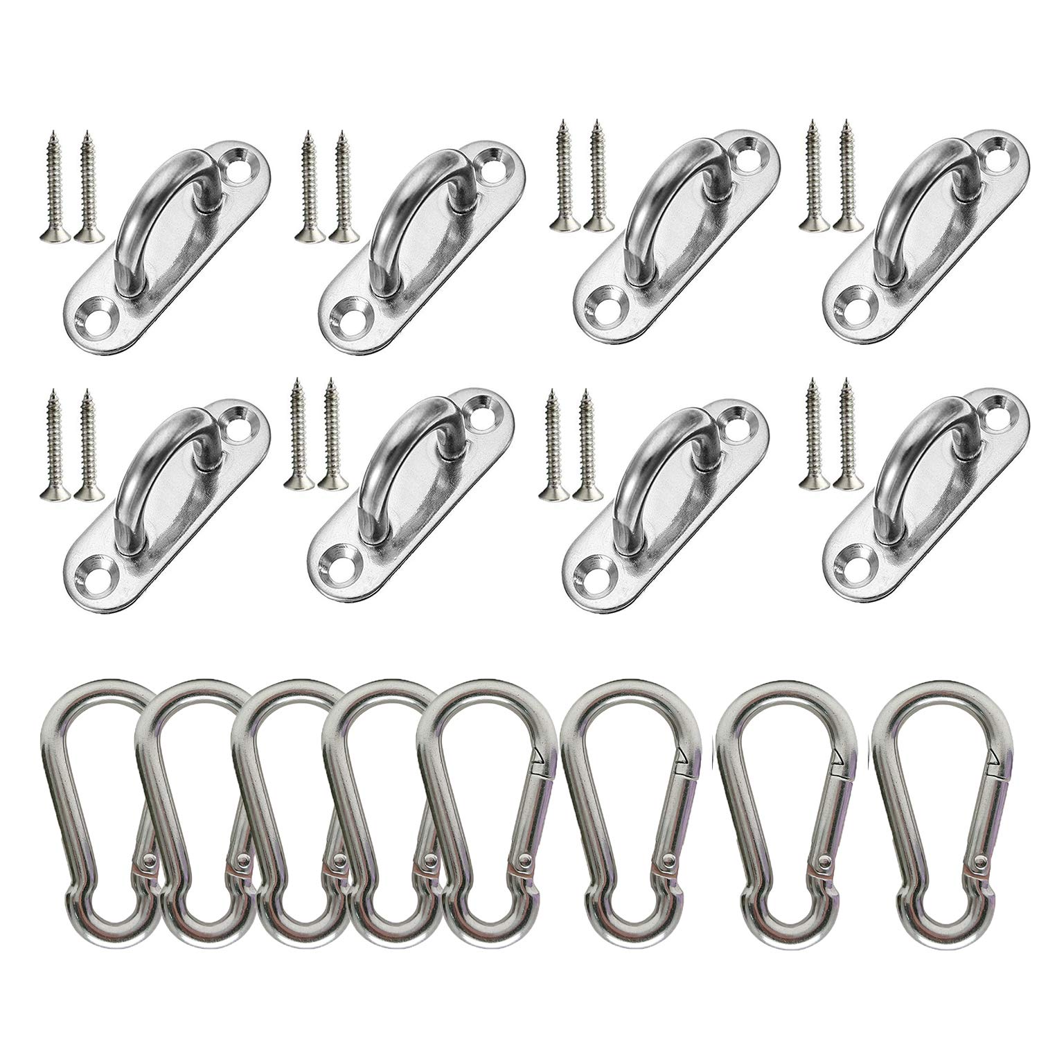 Goiio 1.8 inch Stainless Steel Ceiling Hook Ring Hooks Pad Eye Plate