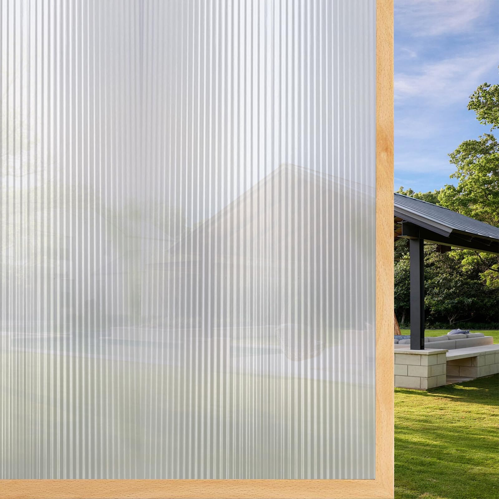 Window Privacy Film 80 x 150 cm Blokująca Promienie Uv, Matowa, Nieprzezroczysta, Zdejmowalna, Przylegająca Elektrostatycznie, Nieprzezroczysta Folia Szklana, Changhong 2