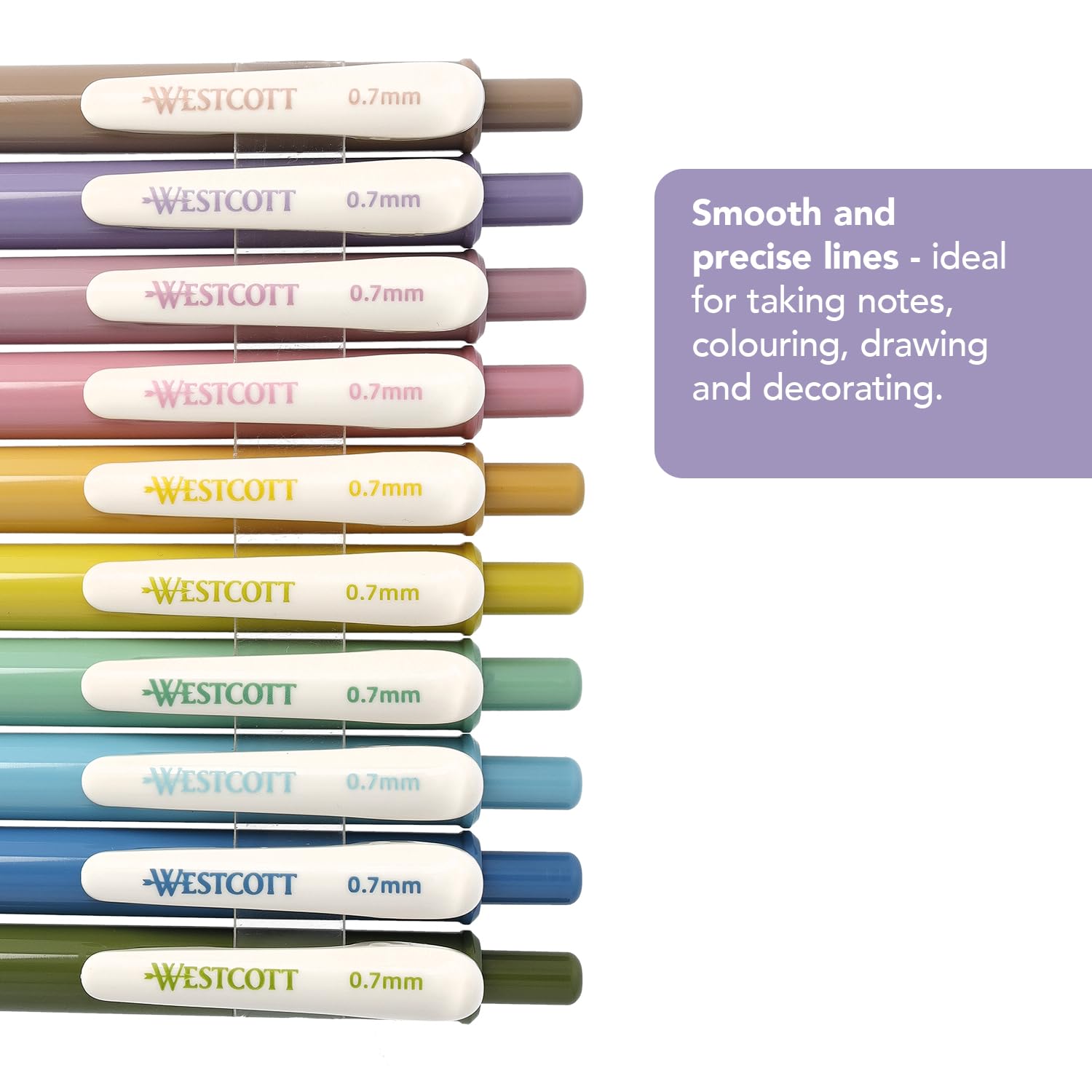 Westcott gel pens set 10 pieces spring edition, Spring Colours, 10 count (Pack of 1) - Image 2