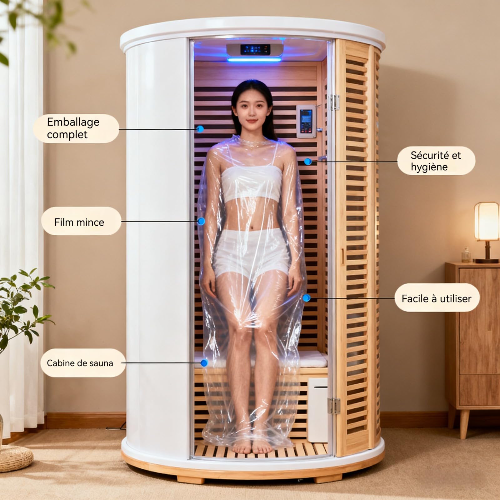 Draps De Sauna Jetables 230 X 120 Cm 8.6g Lot De 100 Housses En Plastique Couverture Infrarouge Pour Salon De Beauté Et Spa