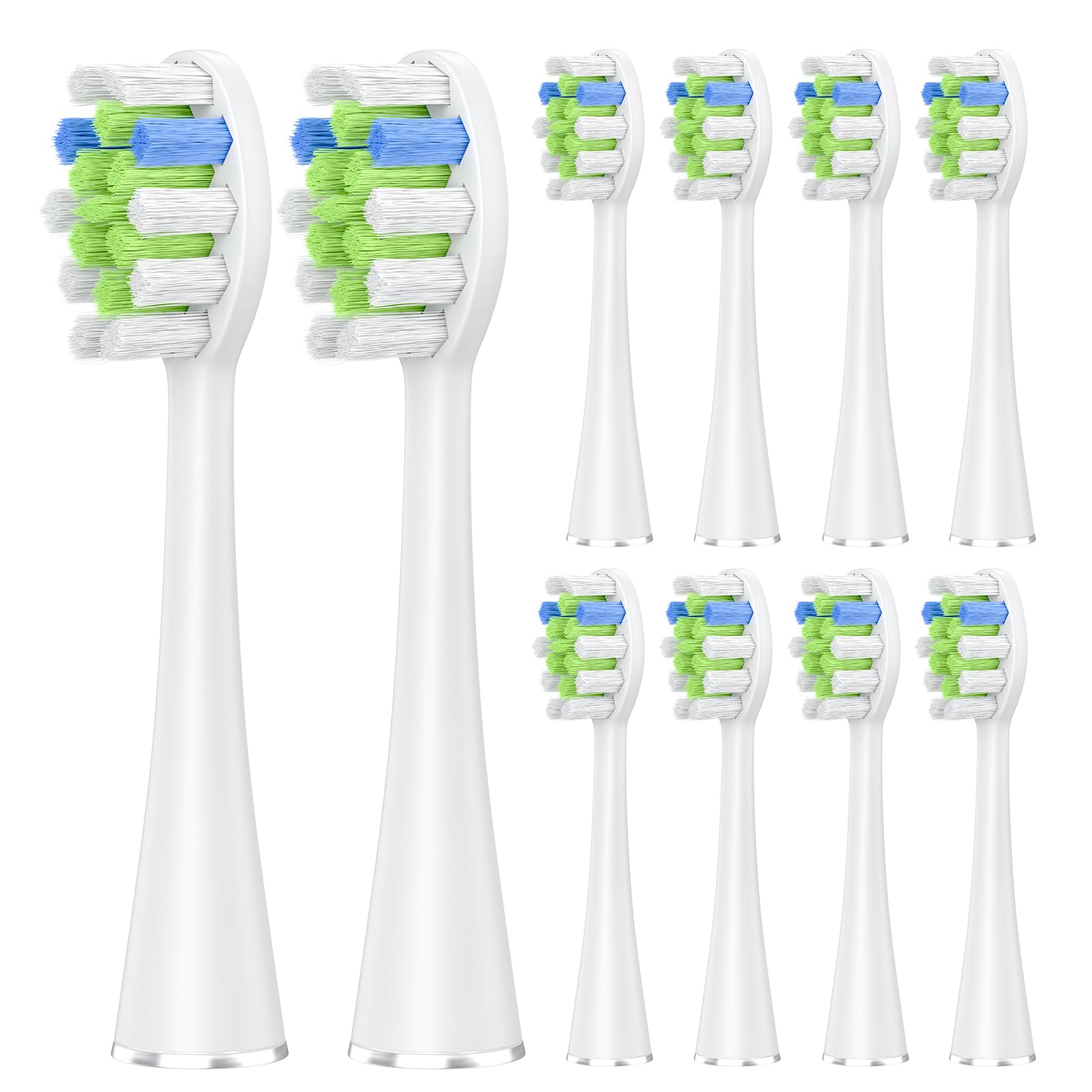 Harobey Replacement Brush Heads 10 Pack Compatible with AquaSonic Black Series PRO, Vibe Series, Duo Series PRO Electric Toothbrush, White