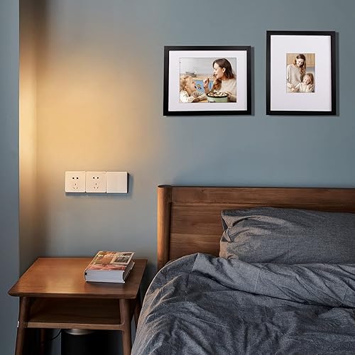 Vista 943 de Egofine Portarretratos de 9 x 12 pulgadas hecho de madera maciza con plexiglás, fotos de 5 x 7/6 x 8 con paspartú o de 9 x 12 pulgadas sin paspartú