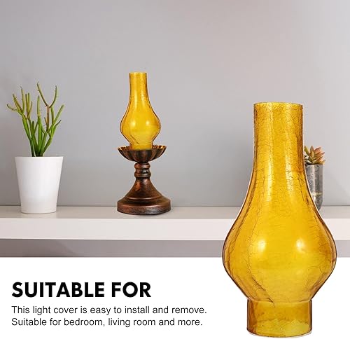 Miniatura 4 de Uonlytech Lámpara de cristal vintage para chimenea, pantalla de vidrio transparente, lámpara de pared de repuesto para lámparas de estilo vintage y