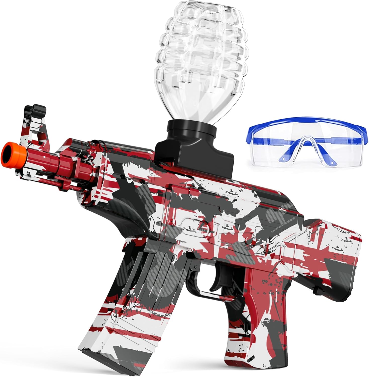 Gel Ball Blaster, Automatic Splat Gun for Orby Gun, Electric Splatter Ball Blaster Gun for Outdoor Activities, Shooting Games, Birthday Christmas, Ages 14+, Red