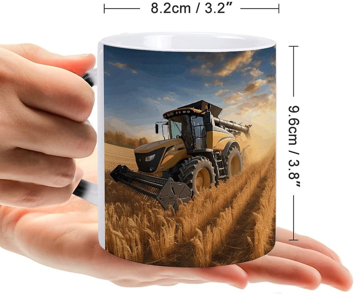 Farm Tractor Harvest Color Changing Mug Heart-Shaped Handle Mugs Fashionable Tea Cup Coffee Cup Popular Tumbler And Cups For Office Workers Mug & Unique Gift Giving Teacup image 2