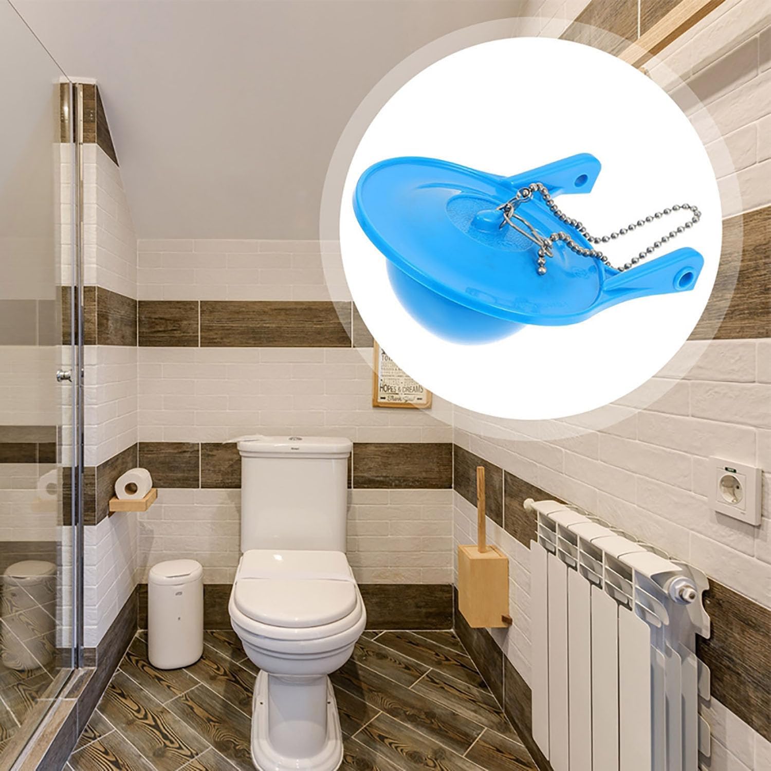 3-inch toilet tank flap cover replacement part silicone seal flap cover repair accessory toilet plug baffle compatible with 3-inch flush valve easy to install blue 1pcs