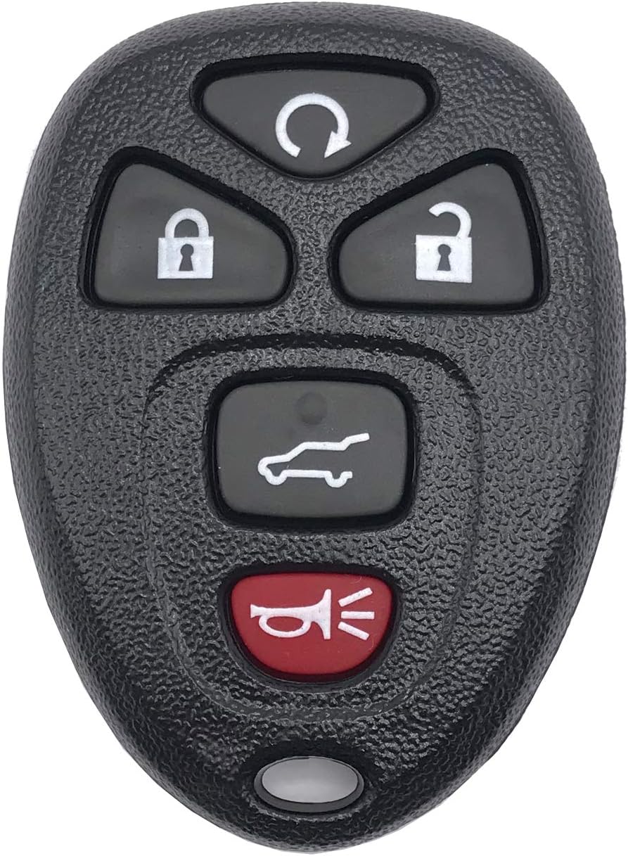 Replacement Key Fob Cover Fit for 2007 2008 2009-2016 Chevy GMC Pontiac Saturn Suzuki Cadillac Buick Keyless Entry Remote Key Case Button Pad (Black, 5 Buttons)