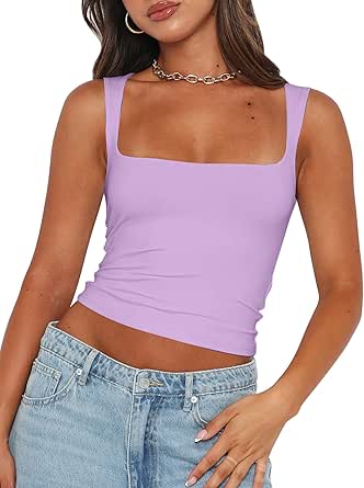 NATALIE RED SQUARE NECK CROP TANK TOP - Beyond Pink