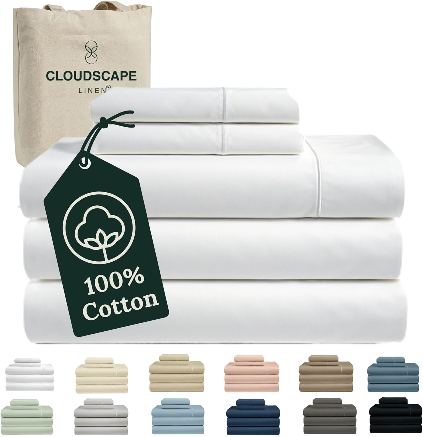 100% Egyptian Cotton Split King Sheet Set for Adjustable Bed, 5 Pcs Bedding Set, 1000 Thread Count,Hotel Quality, Silky Soft, Breathable and Durable, Deep Pockets up to 17, White