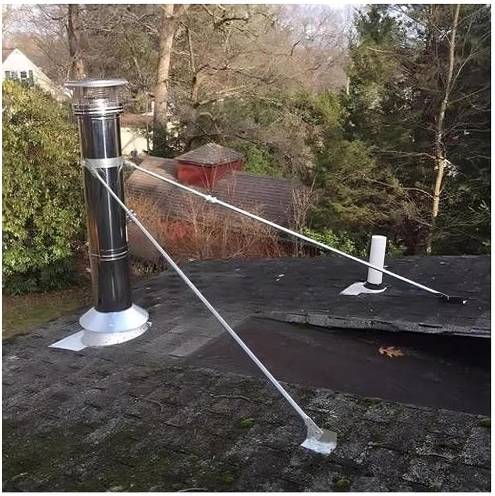304 Stainless Steel Pipe Supports, 3In~12In Chimney Support Bracket Kit, for Securing Stove Pipe,Silver,270mm