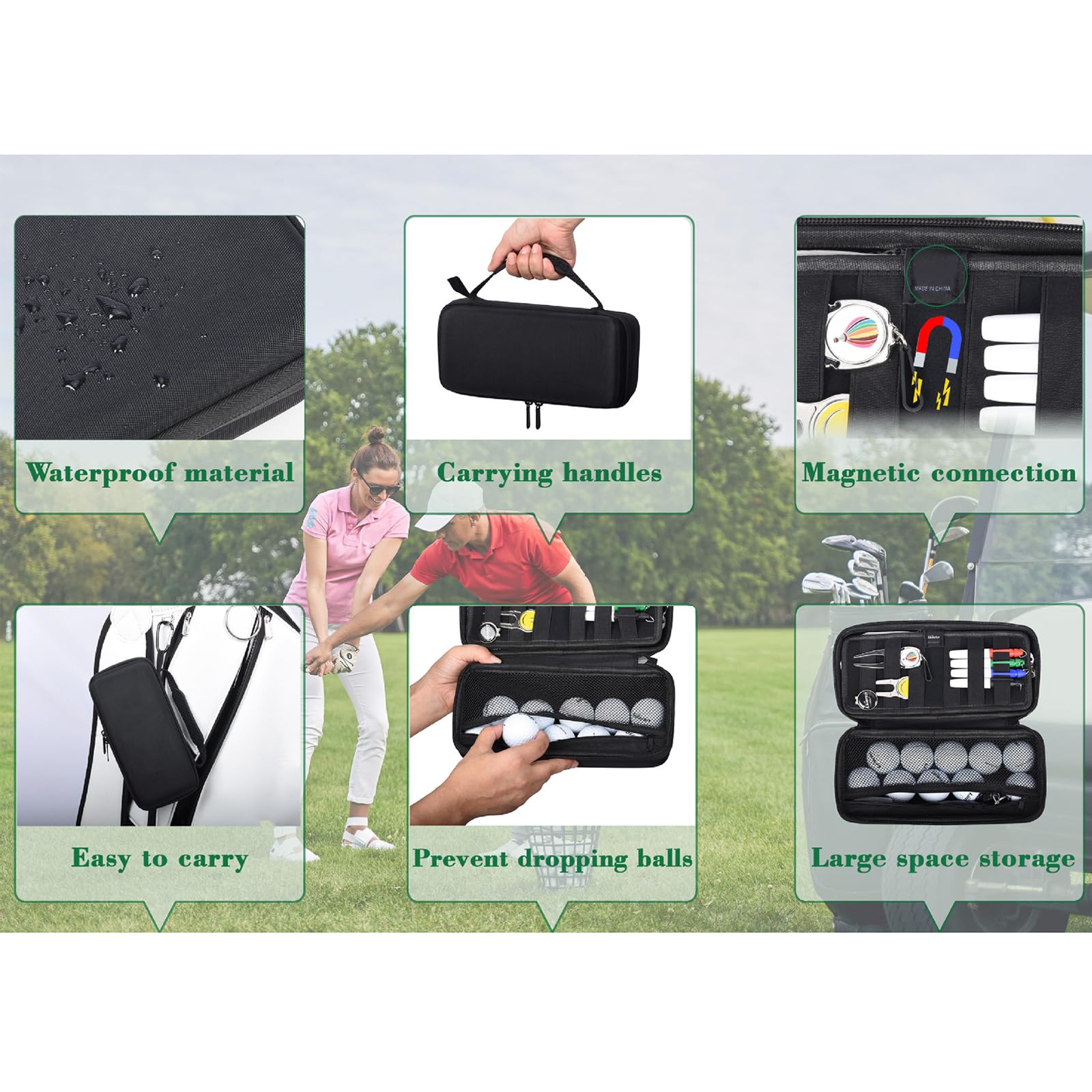 XAGMODSHN Wertvollen Schutzkasten Kleine Beutel Organisatoren Taschen Accessoire Schutz Hülle Für Golfs T Shlove Bälle Marker Handschuh