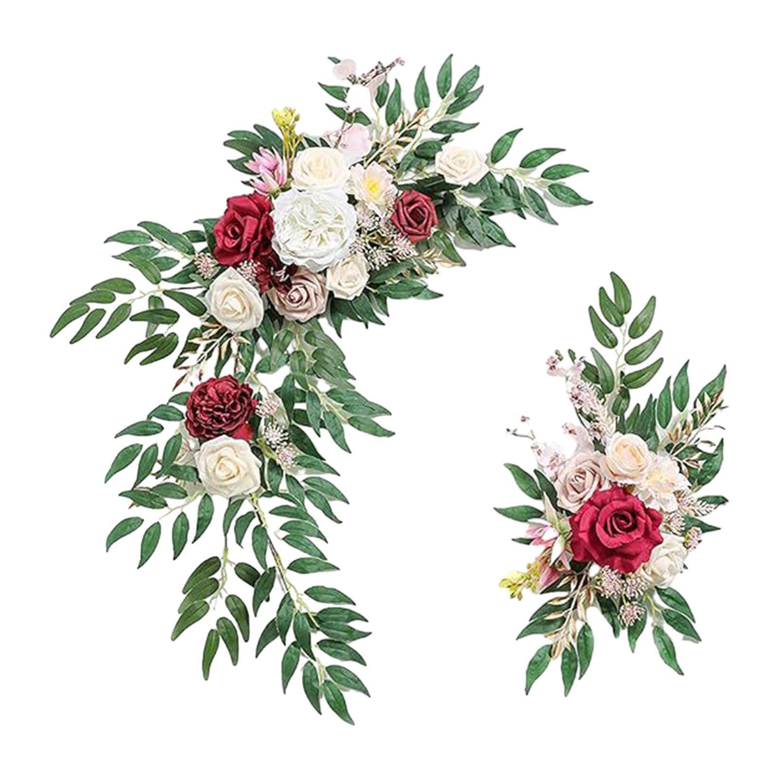 AUYXSSZ Artificial Flower Swag Backdrop Lifelike Beauty For Memorable Occasions Handmade Floral Swag Backdrop Centerpiece Garland Can Be Used For Many Years, Style D