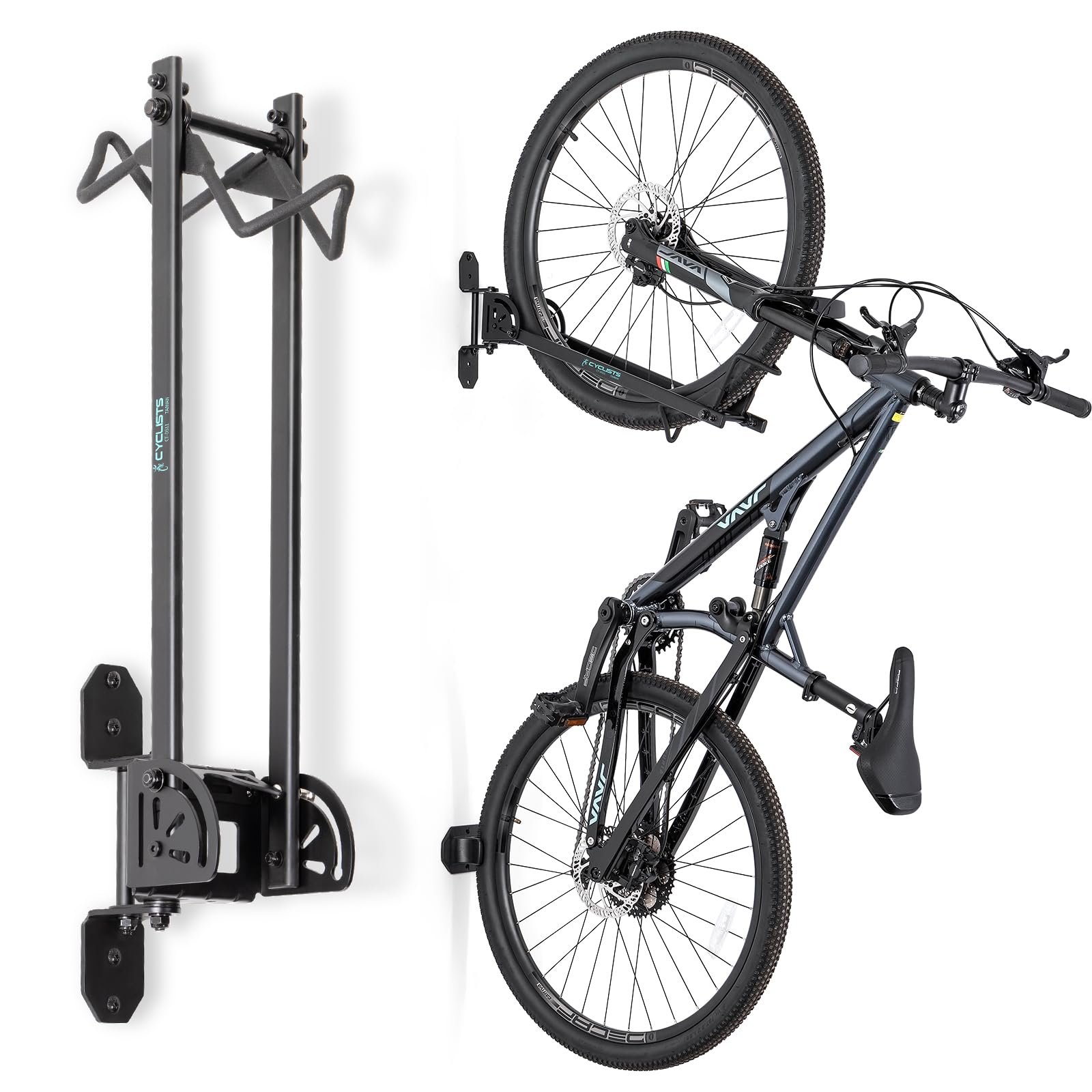 cyclists Fahrradträger Garage – Wandhalterung Fahrradträger Aufbewahrung – Vertikaler Fahrradträger Fahrradhalter für Straßen-, Hybrid-, MTB- oder BMX-Fahrräder