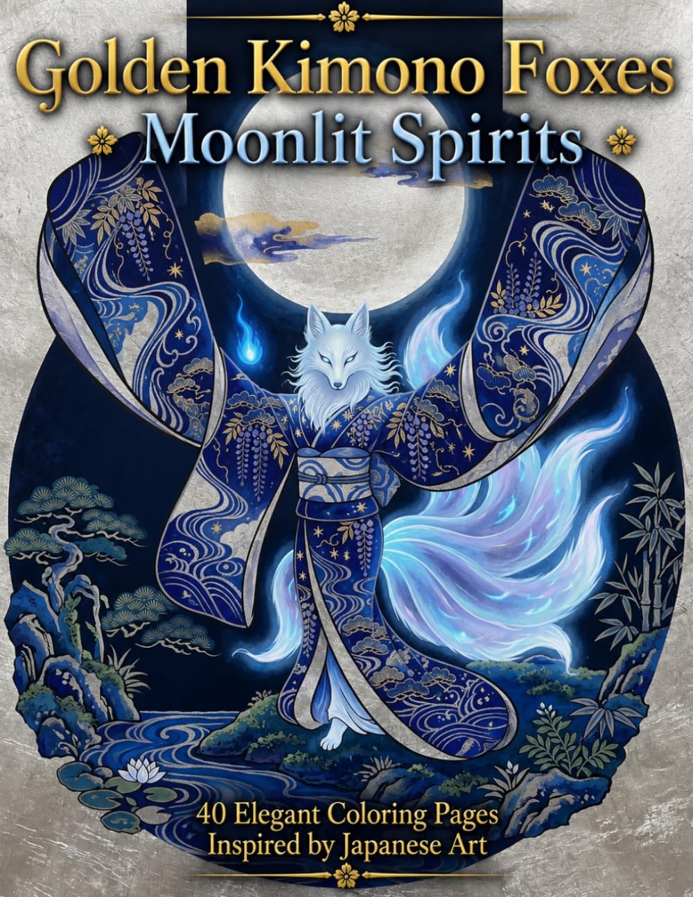 Golden Kimono Foxes: Moonlit Spirits