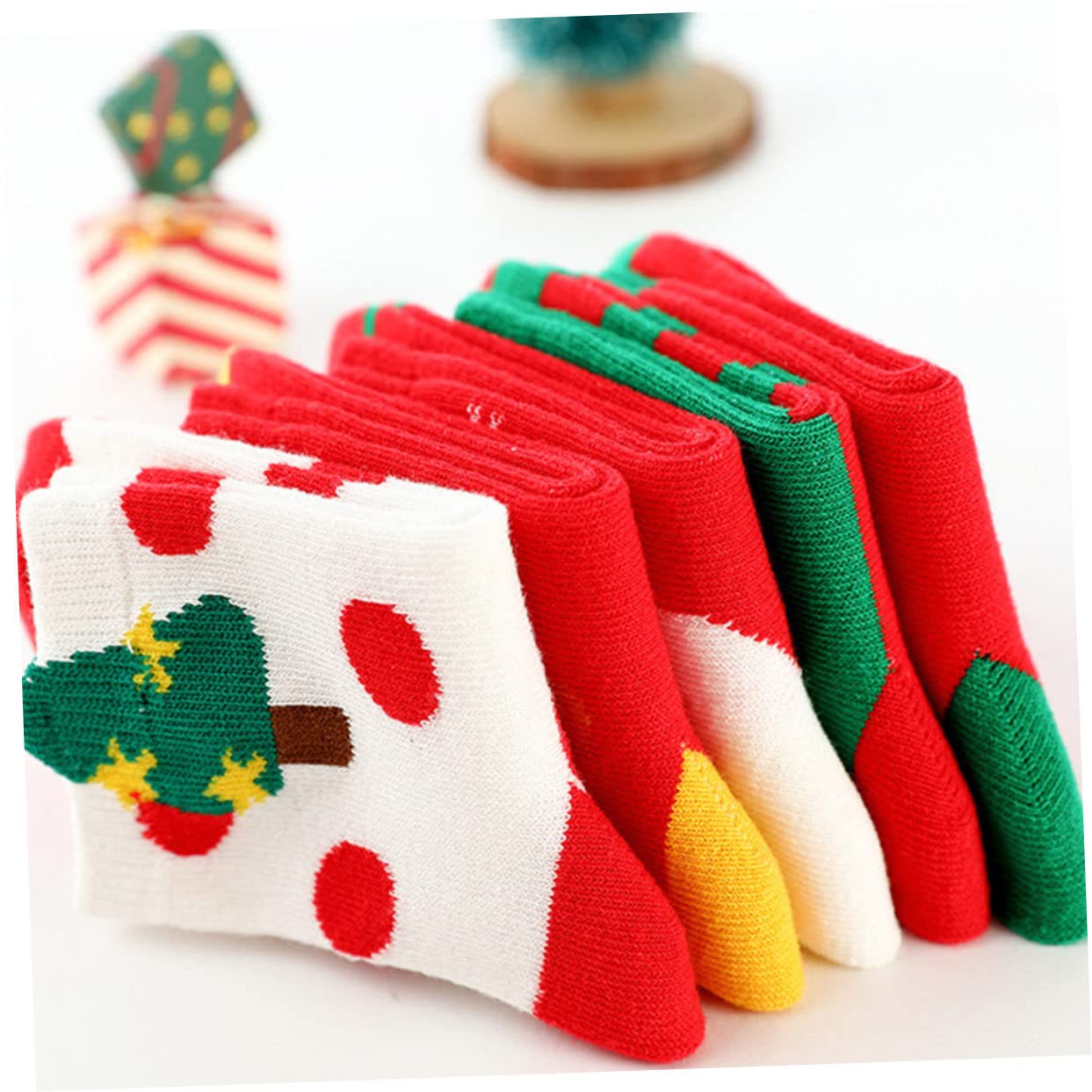 OUNONA 15paare Weihnachtskindersocken Mit Cartoon-Motiven Lustige Mittellange Socken Für Jungen Und Mädchen Atmungsaktiv Und Für Festliche