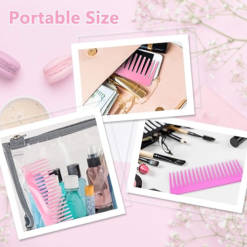 Miniatura 121 de Patelai Peine de dientes anchos, peine desenredante grande para cabello rizado, húmedo y seco, sin mango, accesorios desenredantes (ámbar)