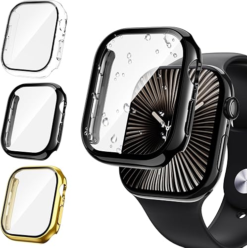 Miniatura 8 de Tensea - Funda protectora para Apple Watch Serie SE 6, 5, 4, 1.575 pulgadas, cubierta protectora para iWatch, película de vidrio templado,