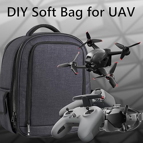 Miniatura 3 de GEEKRIA Mochila para drones compatible con DJI FPV Combo, Phantom 4, Phantom 2, Mavic 3 Pro, gafas V2, portátil, impermeable, a prueba de golpes,