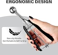 Vista 6 de Cuchara para Galletas Extra Pequeña 1 cucharadita, Cuchara para Helado Mini Profesional de Acero Inoxidable 25 mm, Cuchara para Bolas de Melón