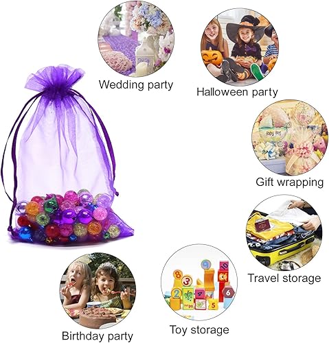 Miniatura 270 de Dealglad 100pcs Drawstring Organza bolsas de joyería caramelo para fiestas, casamientos, regalos Negro