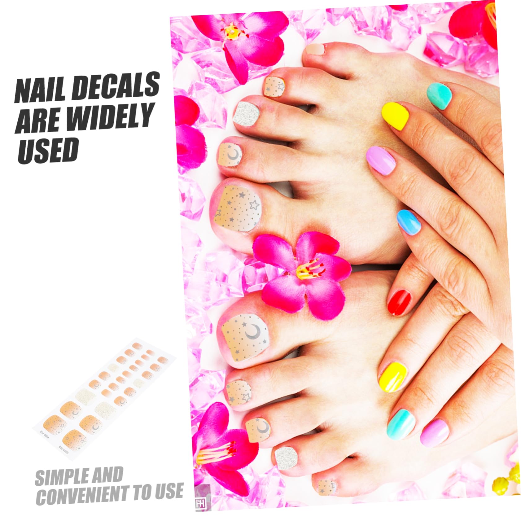 Healeved 5sets Adesivi Per Unghie Gel Strisce Decorative Facili Da Applicare Manicure Per Unghie Naturali e Finte Design Elegante Per Look Accattivante e Duraturo