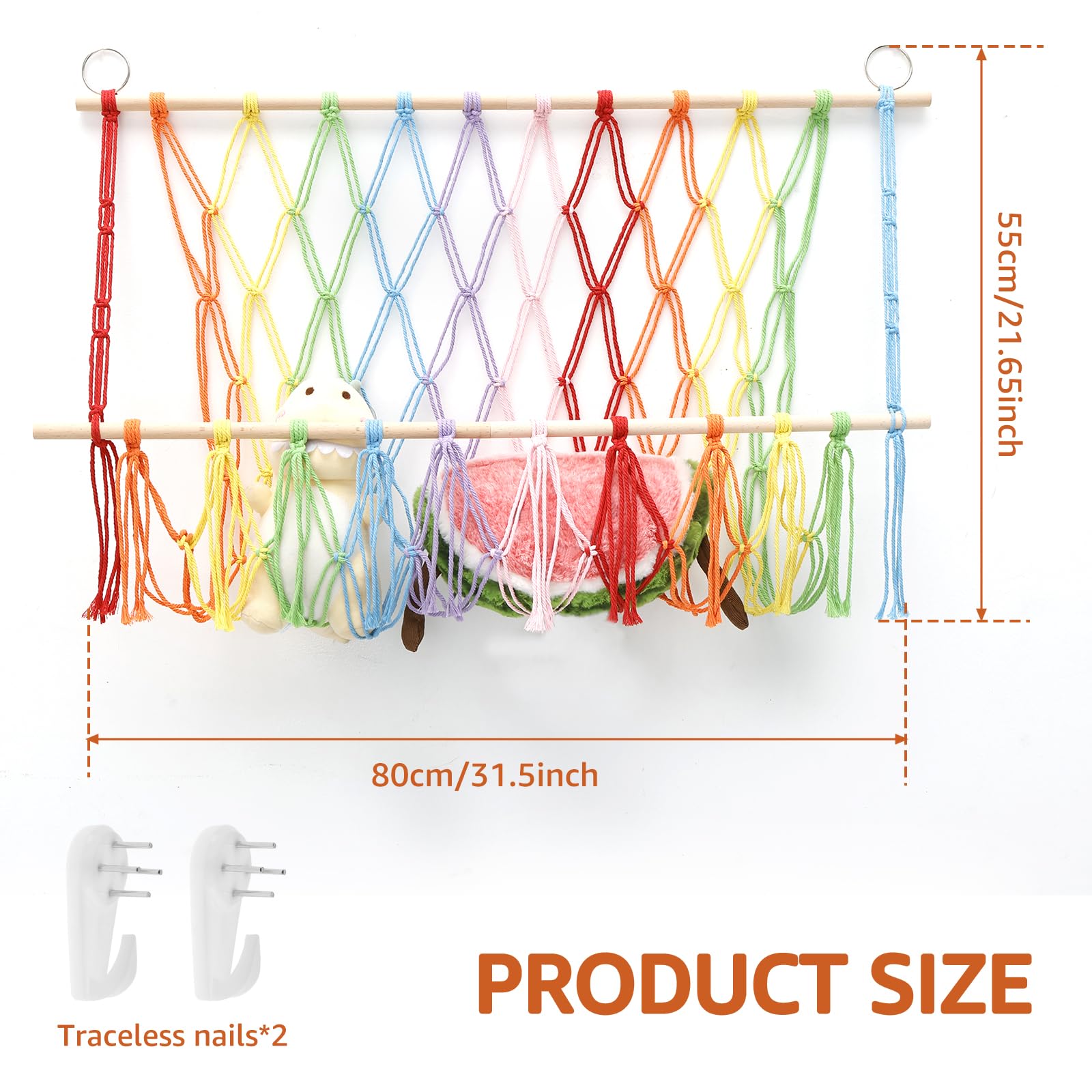 Creperture Hangmat voor speelgoed, gaas, om op te hangen aan de muur Creperture Hangmat voor speelgoed, gaas, om op te hangen aan de muur