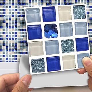 18pcs Mosaic Tile Transfer Stickers, Easy Peel and Stick, Reusable and Durable, for Kitchen and Bathroom (013)