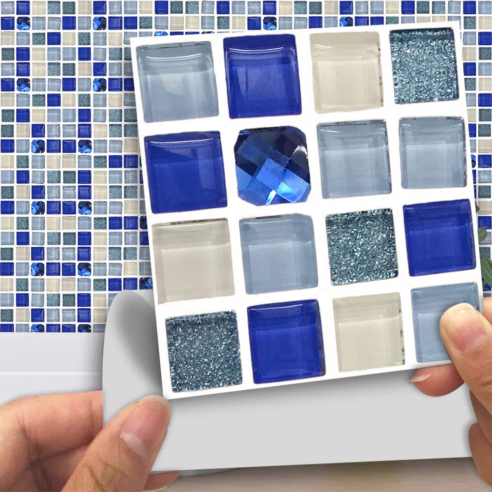Photo 1 of 18pcs Mosaic Tile Transfer Stickers, Easy Peel and Stick, Reusable and Durable, for Kitchen and Bathroom (013)