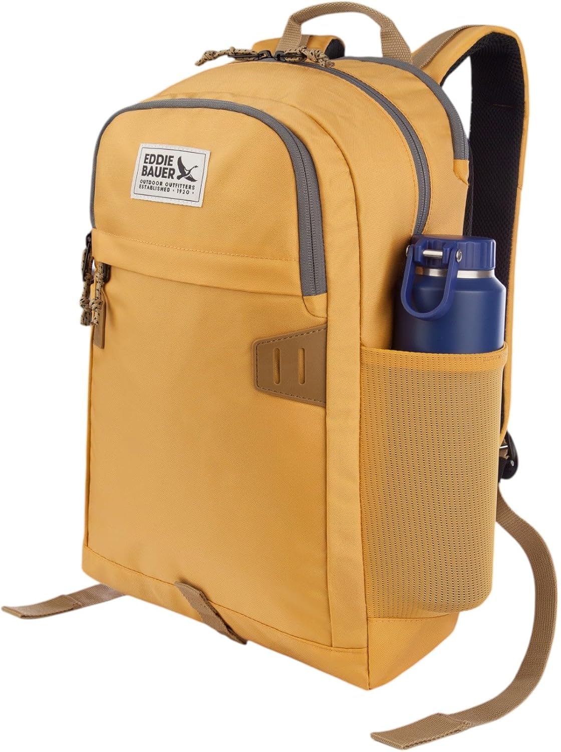 Eddie Bauer University Backpack 26L | Everyday Carry | Work | Travel | Commuter | Padded Laptop Sleeve | Stretch Bottle Pockets | Lightweight | Durable - Field Gold - Image 5