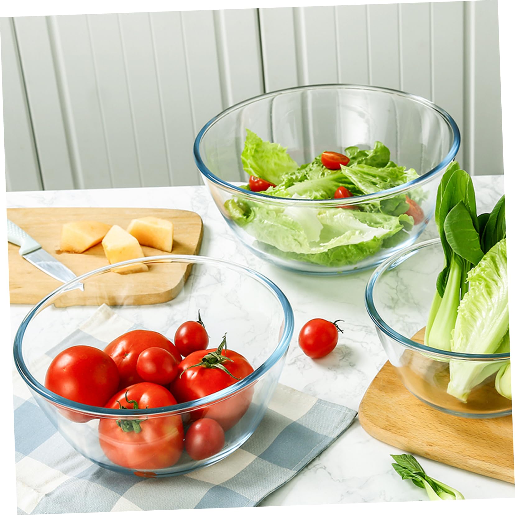 SOLUSTRE 4stücke Glasschalen Aus Klarglas Für Obst Und Salat Servierschalen Für Nudeln Reis Und Desserts Hitzebeständig Und Mikrowellengeeignet