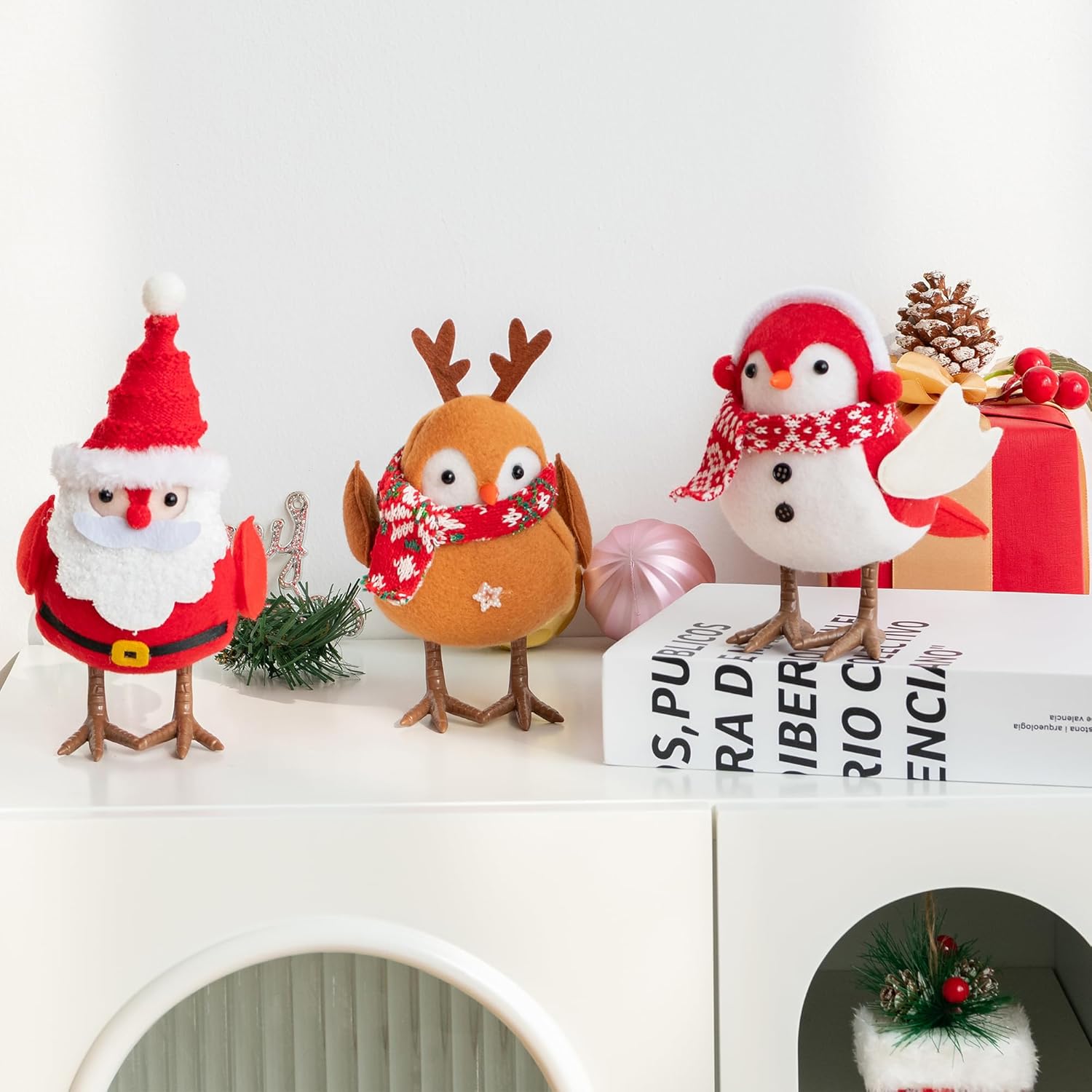 Christmas Decorations Birds,Christmas Birds,Christmas Decor Set of 3 Christmas Tree Birds for Christmas Decor, Ornaments for New Year Xmas Home Décor