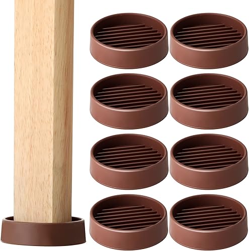 Chunful Paquete de 8 almohadillas redondas de goma antideslizantes para muebles, posavasos protectores de piernas, tapones para suelos de madera