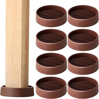 Furniture Cups Rubber Furniture Pads 2 x 2'' Round Furniture Caster Cups Non Slip Furniture Coasters Furniture Legs Protectors Stoppers for Hardwood Floors Bed Sofa Table (Brown,8 Pcs)