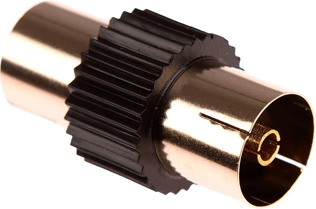 CDL Micro Gold TV Coax Aerial Adapter Female to Female (F-F) Gender Changer Joiner - BLACK