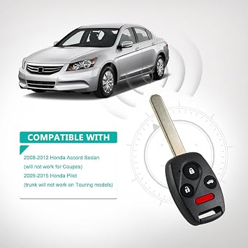 New Car Key Fob For 2008-2012 Honda Accord 4 Doors Keyless Entry Remote FCC ID: KR55WK49308,by AUTOKEYMAX (SINGLE)