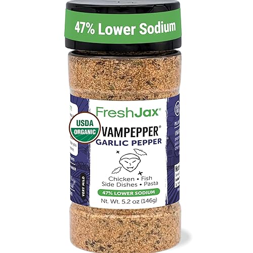 FreshJax Condimento orgánico de ajo Vampepper (botella de 5.4 onzas) sin OMG, sin gluten, keto, paleo, sin conservantes, especias para ajo y hierbas