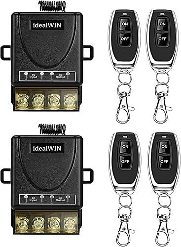 Miniatura 8 de Interruptor remoto inalámbrico con 328 pies de largo alcance, CC 12V24V48V72V Clasificación de corriente 30A, interruptor de control remoto de 12 V