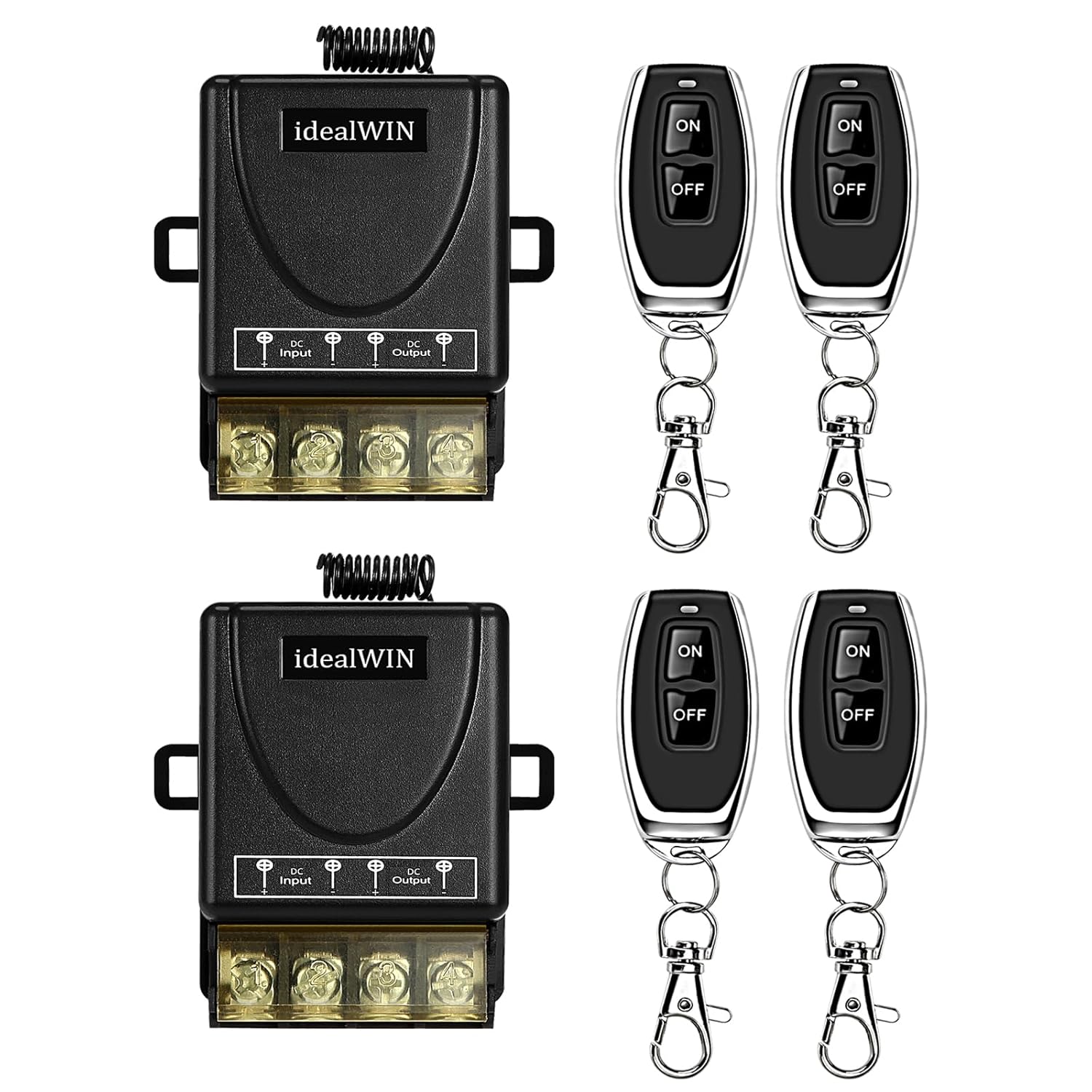 Wireless Remote Switch with 328 ft Long Range,DC 12V/24V/48V/72V Current Rating 30A,12v Remote Control Switch for All Kinds of DC Motors,Luminaire Controll etc（1-Pack