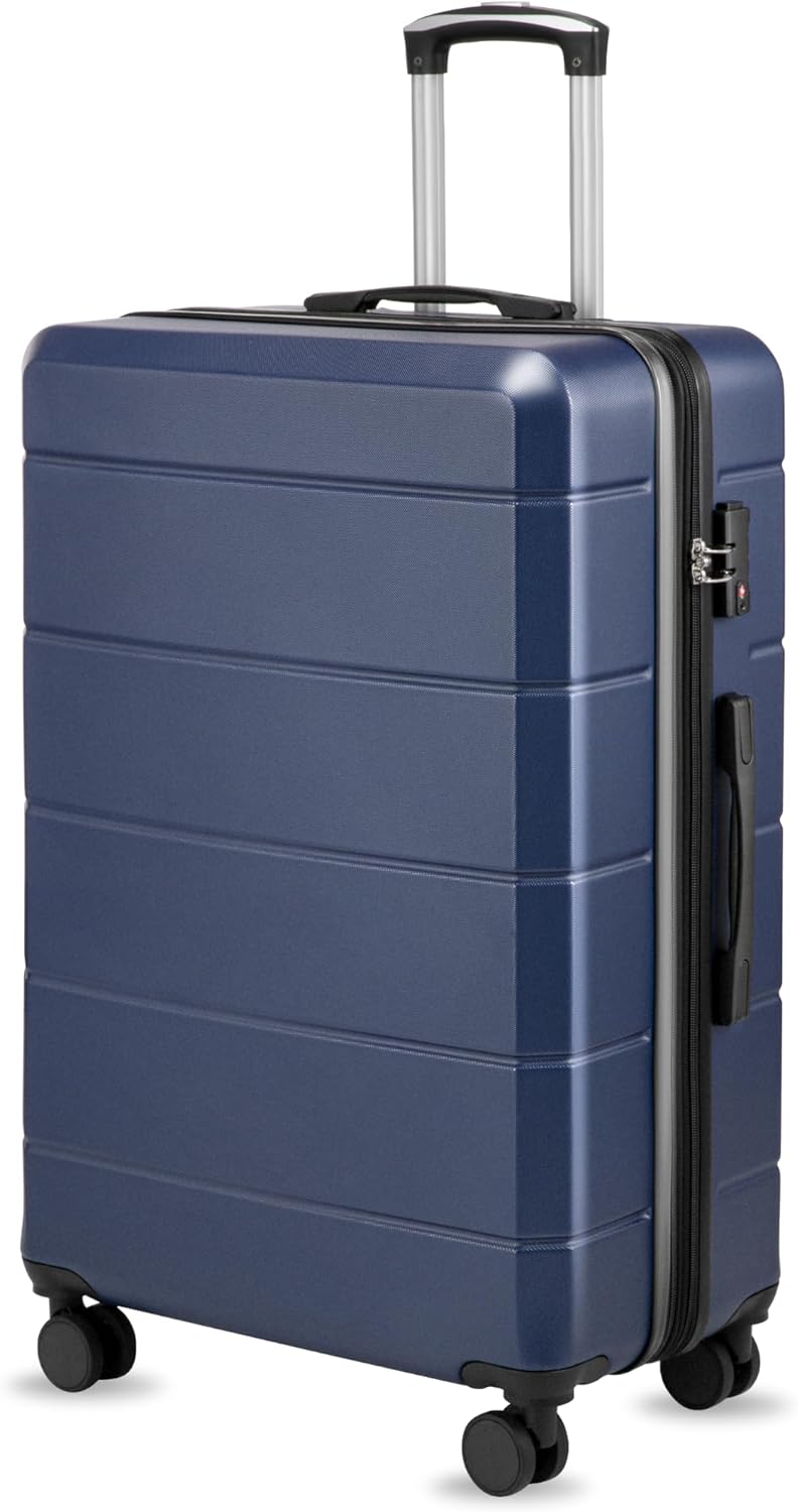 28 Inch Checked Luggage with Spinner Wheels, 106L Large