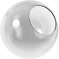 Vista 12 de KastLite Globo de poste de lámpara de acrílico transparente de 8 pulgadas, textura suave con cuello de tornillo de 3.24 pulgadas, fabricado