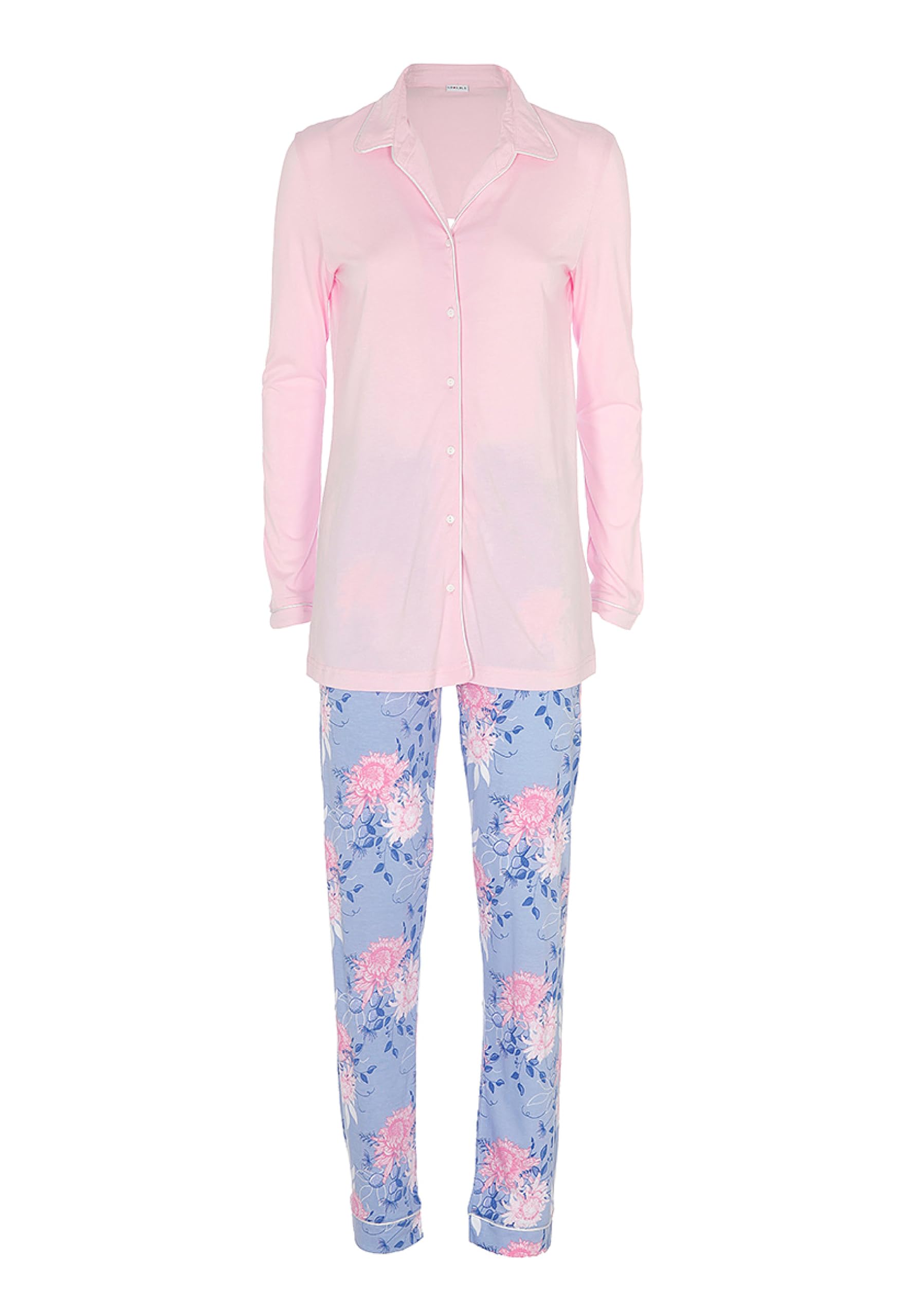 Lovable Lungo Aperto in Cotone Modal Set di Pigiama Donna (Pacco da 1)