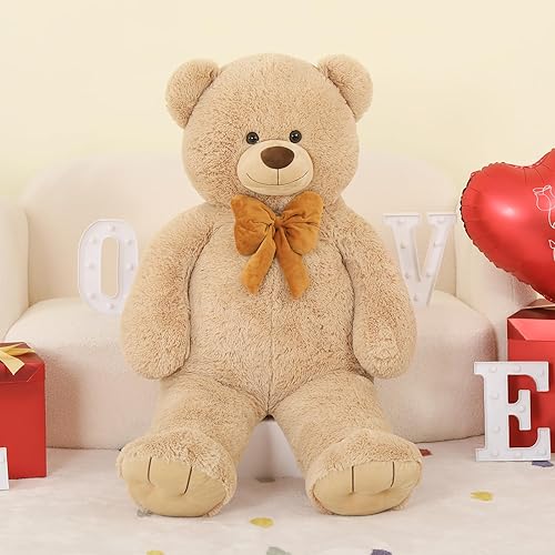 Miniatura 4 de Tezituor Oso de peluche gigante, 4 pies, suave animal de peluche grande, tamaño real, 47 pulgadas, juguete de peluche de San Valentín, Navidad,
