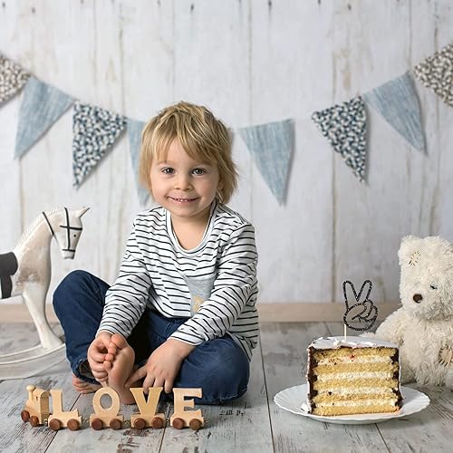 Miniatura 7 de 24 piezas de letrero de paz de mano para cupcakes Peacekeeper Cupcake Picks Glitter Peace Sign Decoración para pastel de mano Paz Decoración de