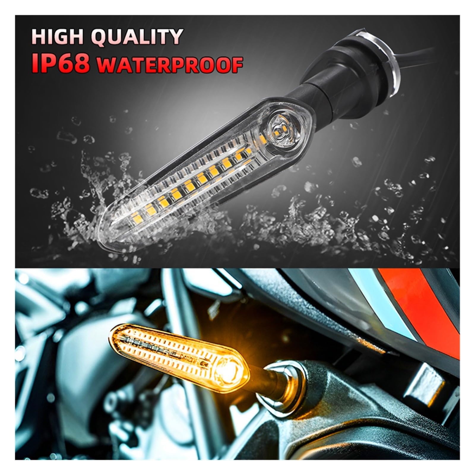 Indicadores de motocicleta Para Yamaha FZS V3.0 2019-2023 Intermitente de motocicleta Intermitente secuencial de motocicleta Luces intermitentes LED con efecto de agua corriente
