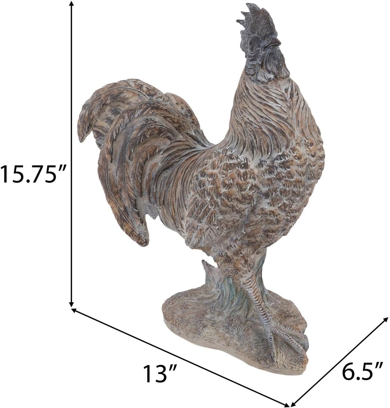Hobby Lobby Brown Rooster Statue, Indoor Outdoor Garden Decor, 15.75" H, Spring